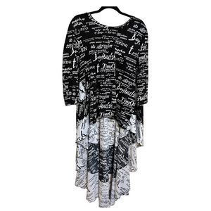 Long Sleeve Asymmetrical Low Tail Shirt Dress